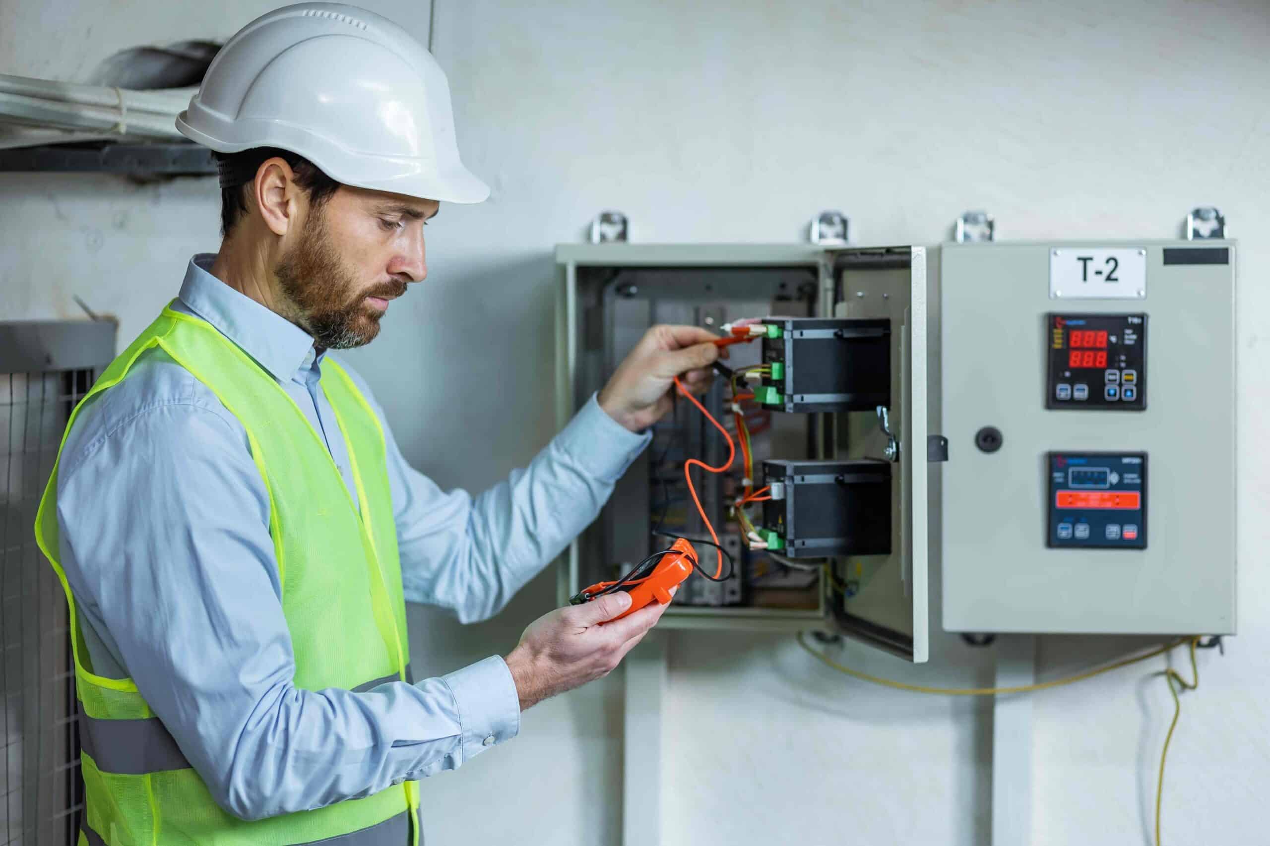 An electrician fixing some issues